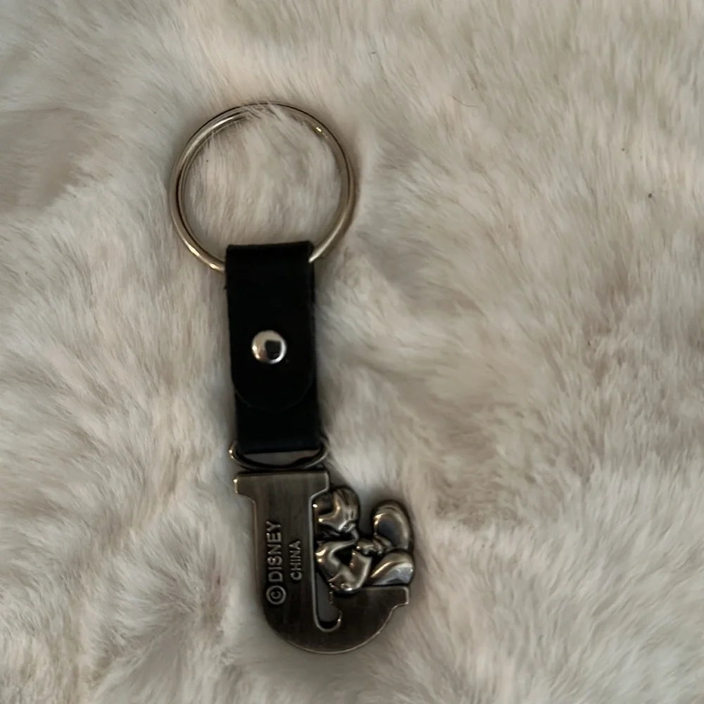 Rustic J Initial Disney Mickey Mouse Key Chain ring new